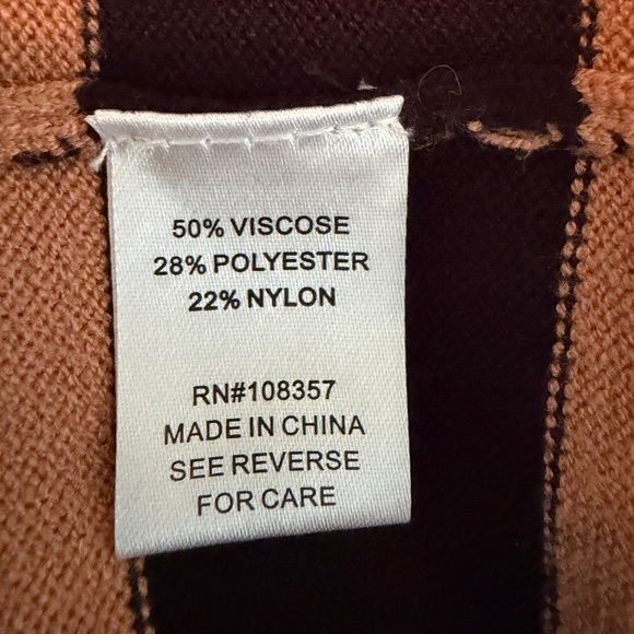Evereve Mila Lady Like Cardigan - black/camel stripe - size S - Picture 6 of 7